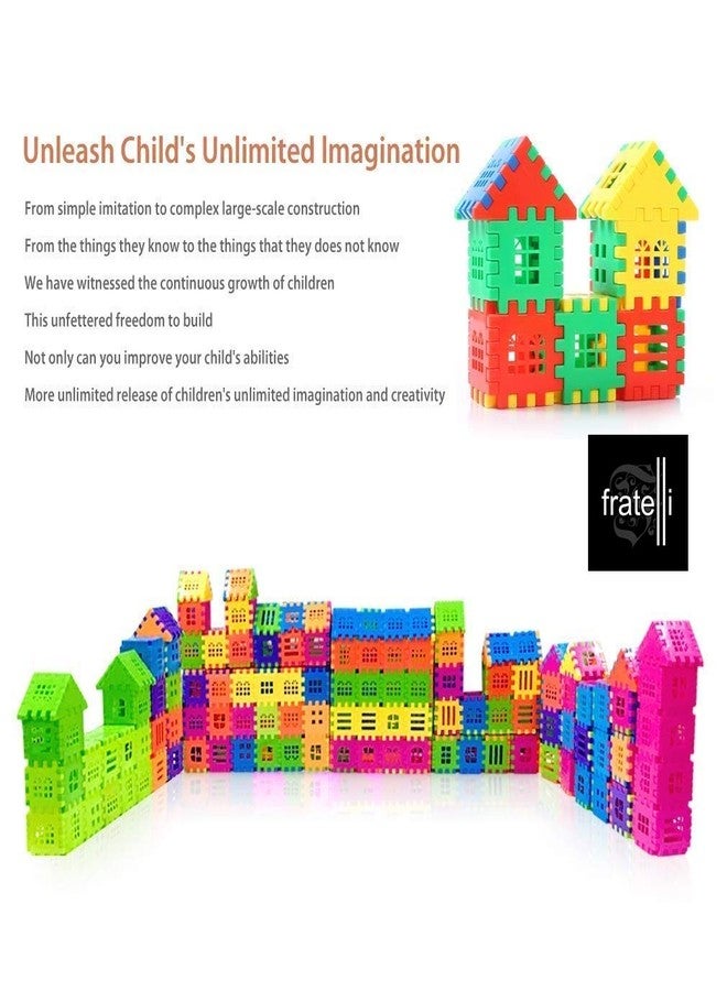 FRATELLI® Building Blocks for Kids - Certified European Saftey Standards (90 Pcs Mega Jumbo Happy Home House Building Blocks with Attractive Windows and Smooth Rounded Edges) - Image 5
